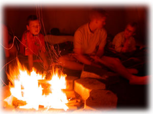 feu de camp , plage prive